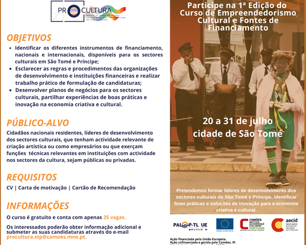 Curso de Empreendedorismo Cultural e Fontes de Financiamento